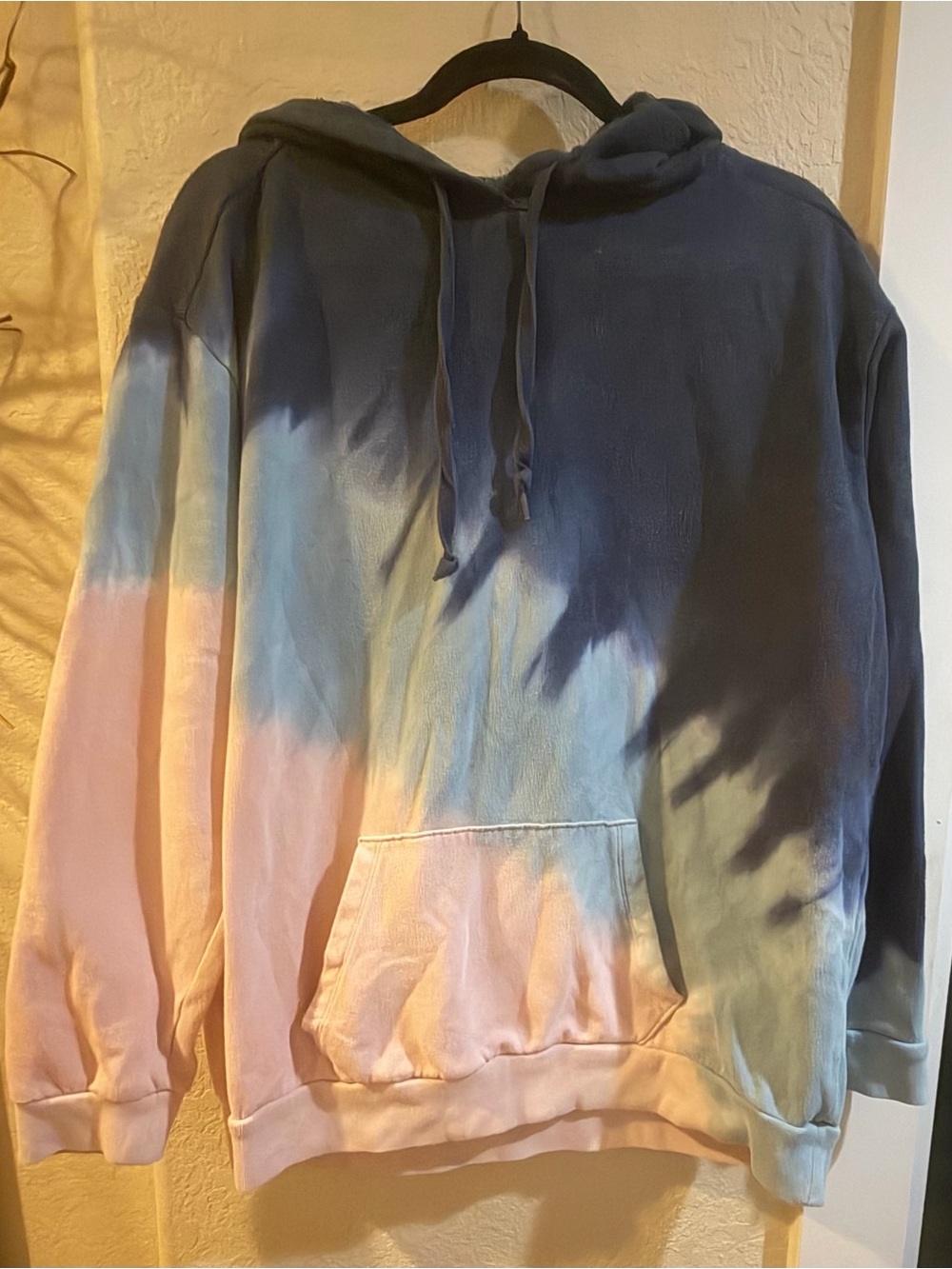 PINK Victoria's Secret Tie-Dye Hooded Sweatshirt - Blue, Pink, Yellow